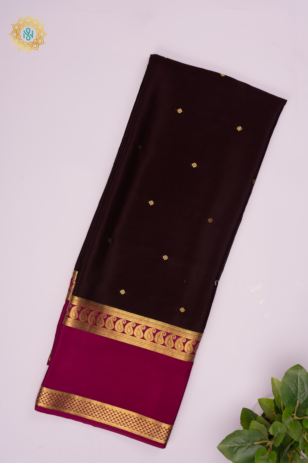 DEEP PURPLE WITH RANI PINK - PURE MYSORE CREPE SILK