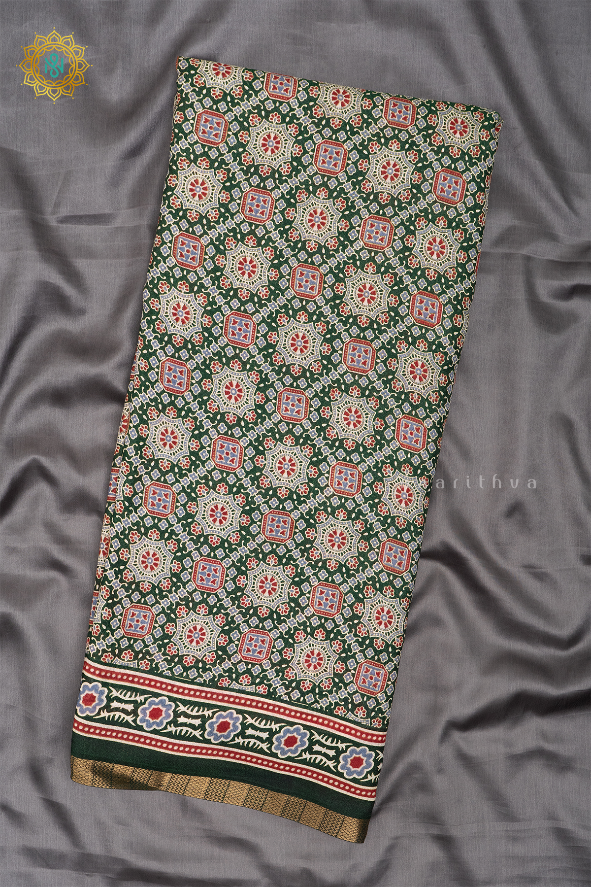 BOTTLE GREEN - SEMI GEORGETTE