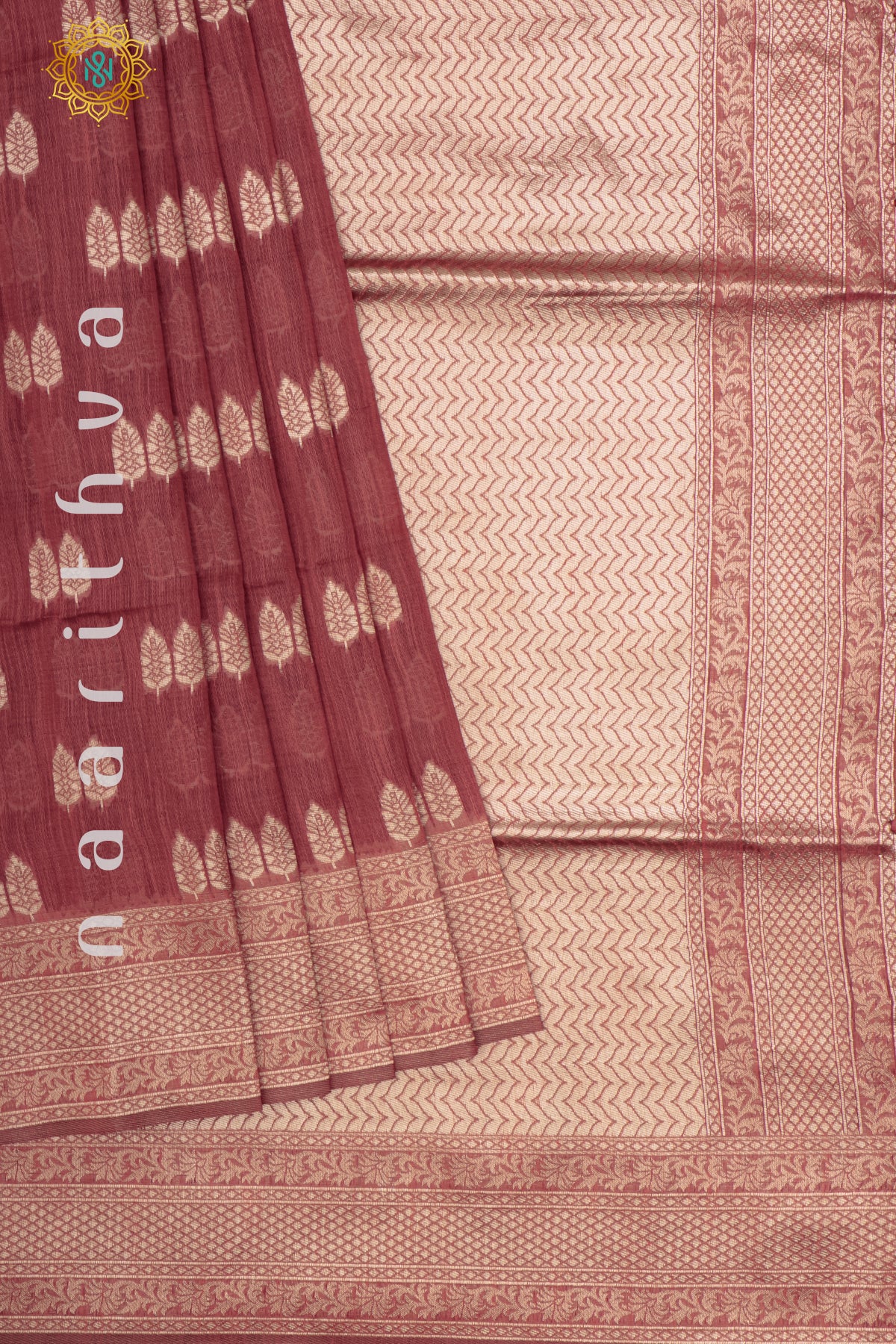 RED - SEMI RAW SILK