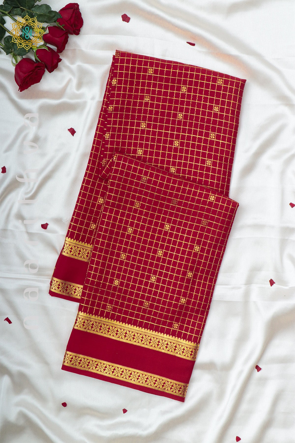 RED - PURE MYSORE CREPE SILK