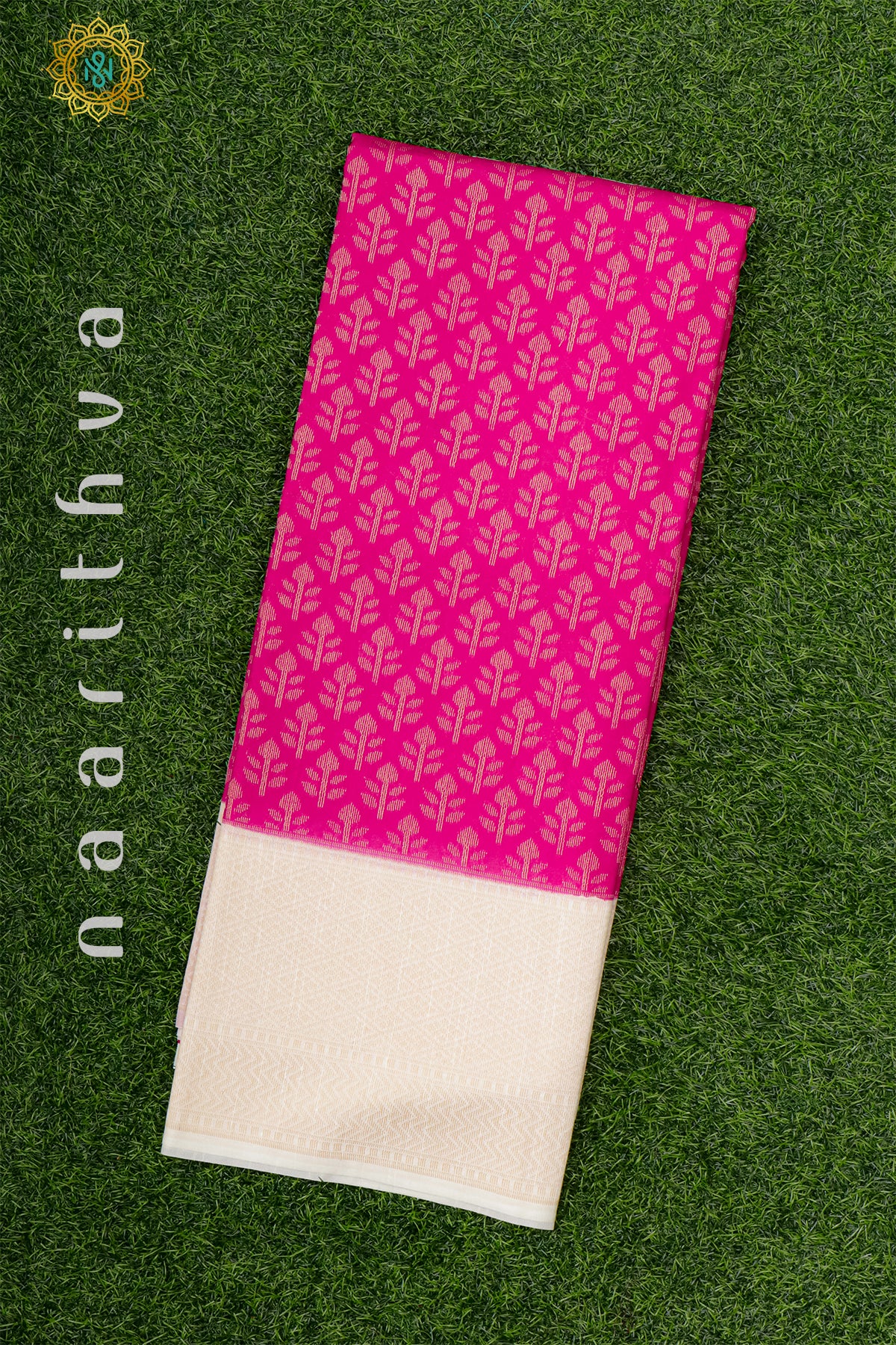 PINK WITH OFF WHITE - JUTE COTTON