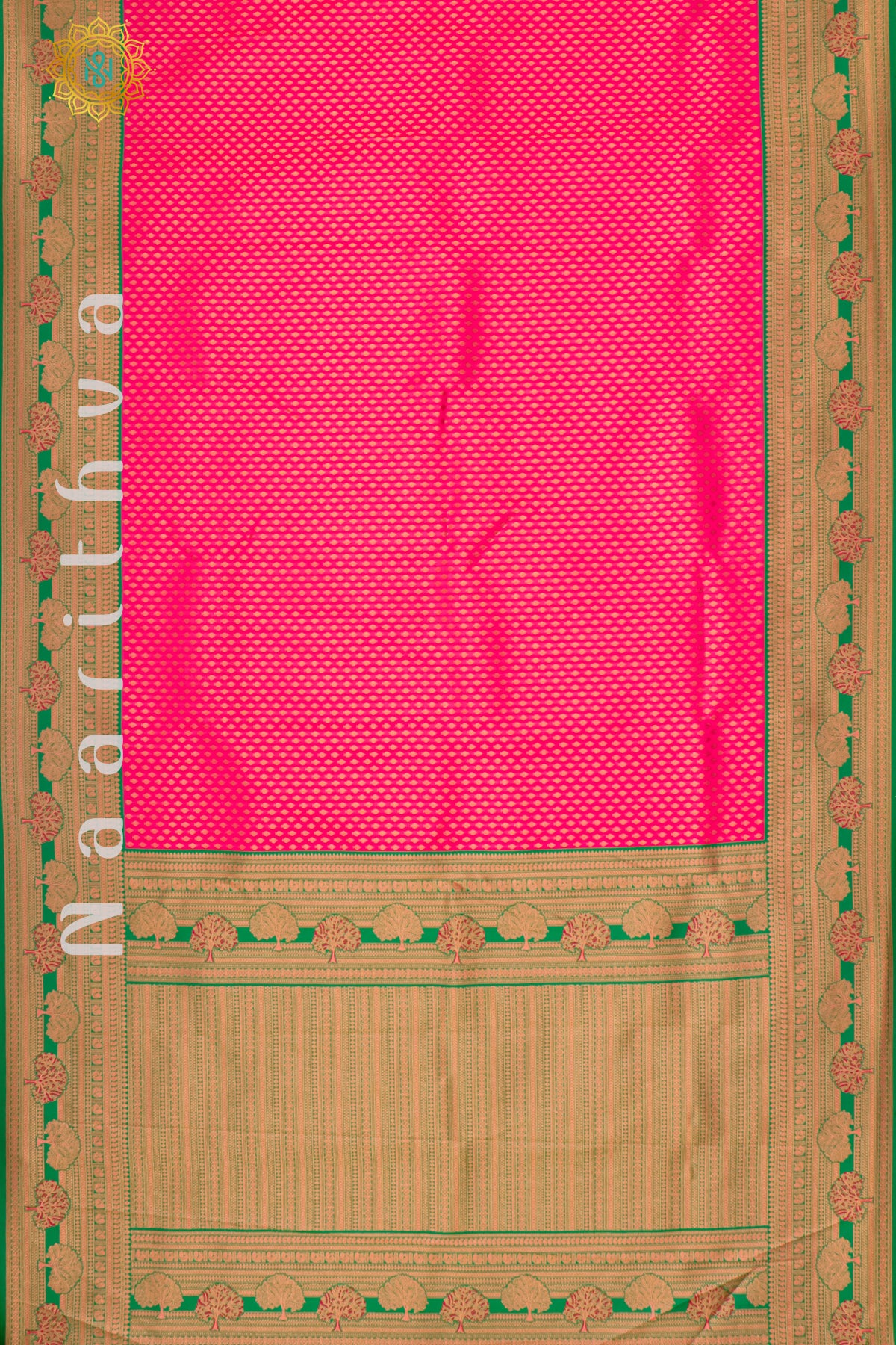 PINK WITH GREEN - SEMI KANCHI