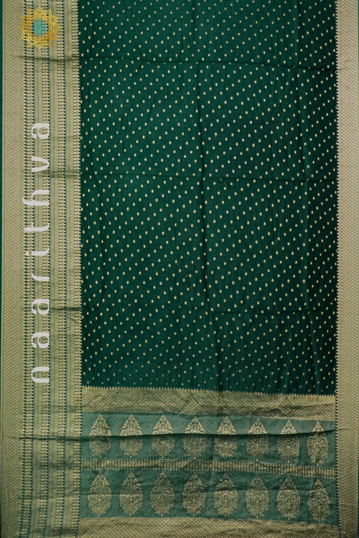 BOTTLE GREEN WITH RED - DOLA SILK