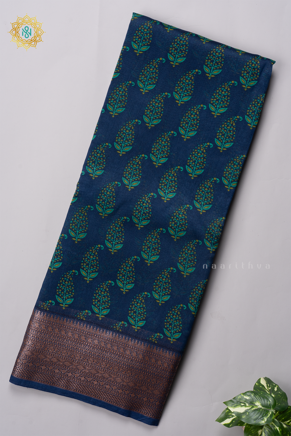 NAVY BLUE - CHANDERI SLK COTTON