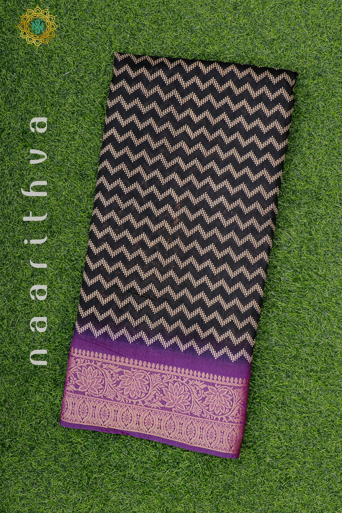 BLACK WITH PURPLE - DOLA SILK