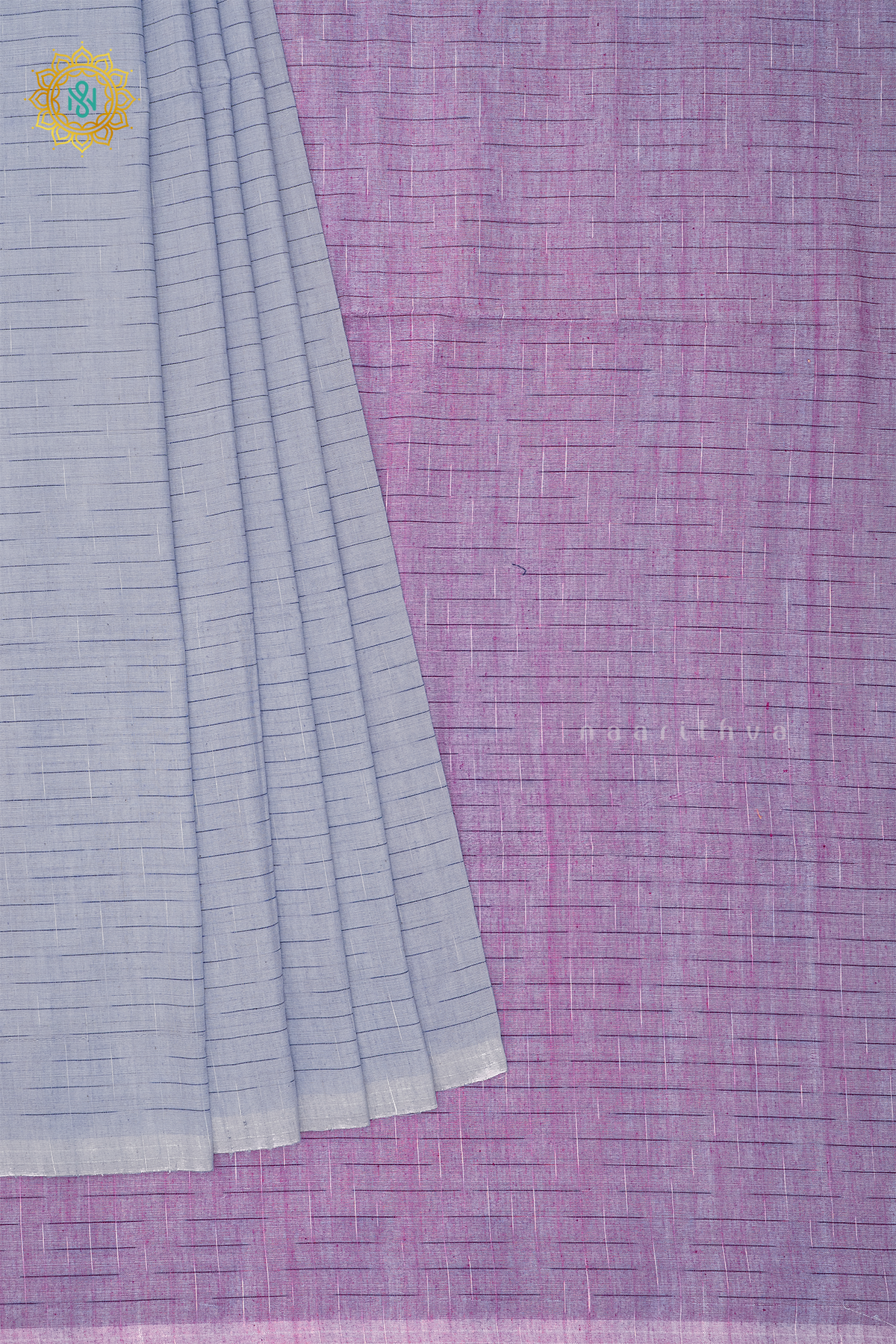 GREY WITH LIGHT PINK - MUL COTTON