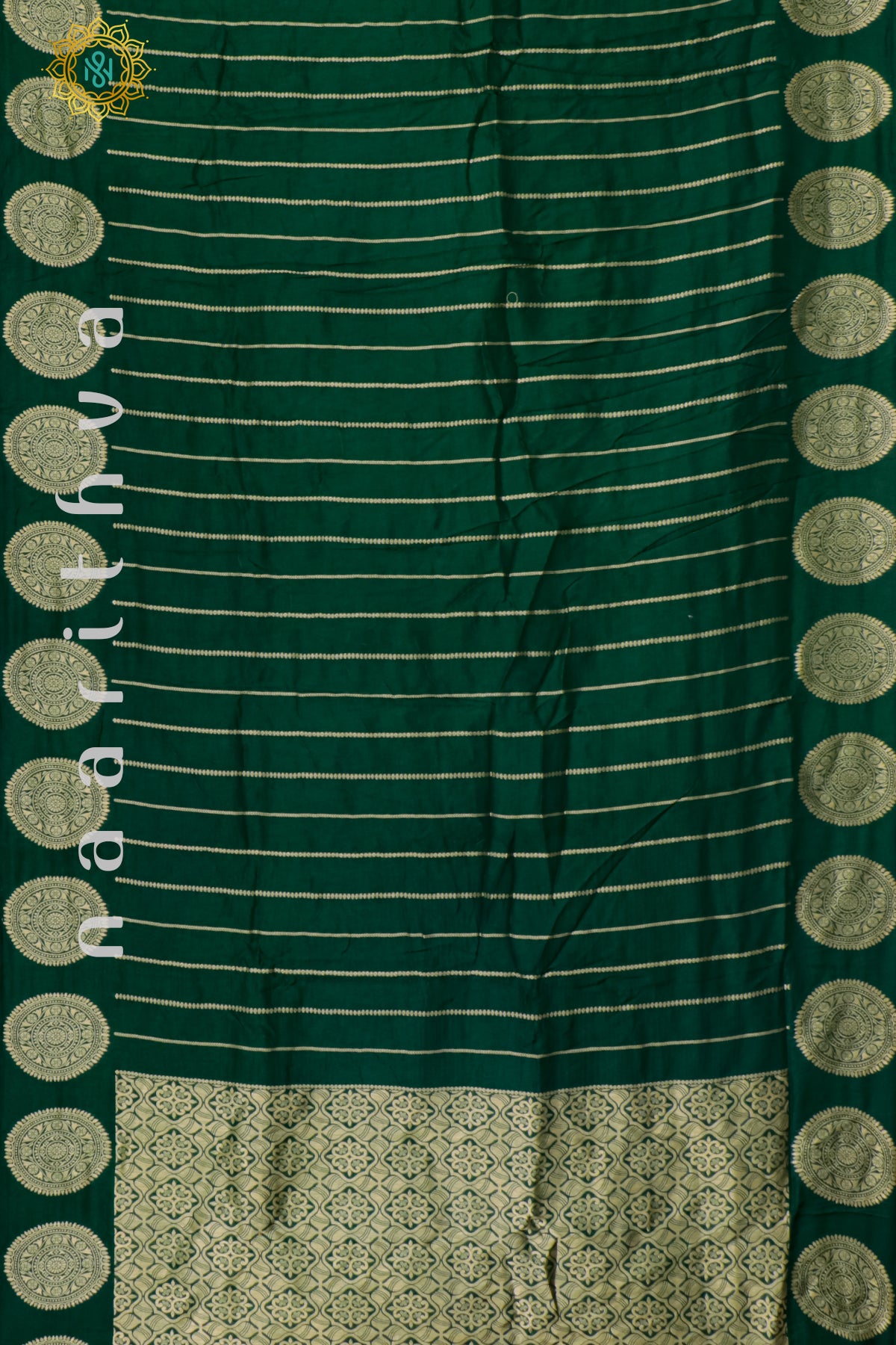 BOTTLE GREEN WITH RED - DOLA SILK