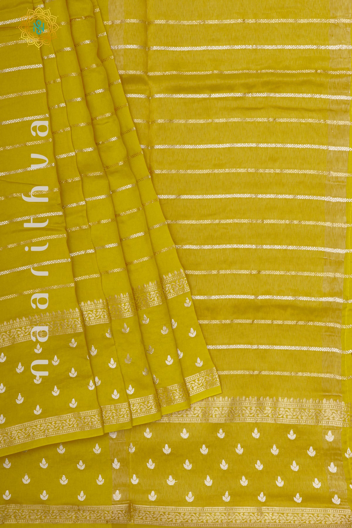 YELLOW WITH NAVY BLUE - DOLA SILK