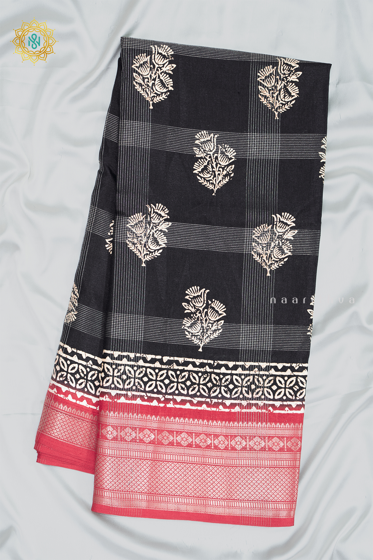 BLACK WITH RED - DOLA SILK