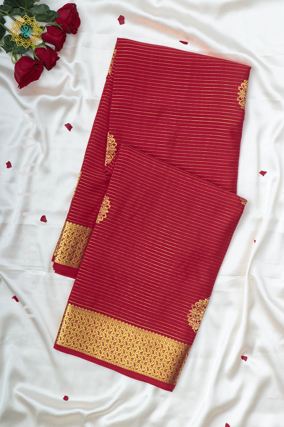 RED - PURE MYSORE CREPE SILK