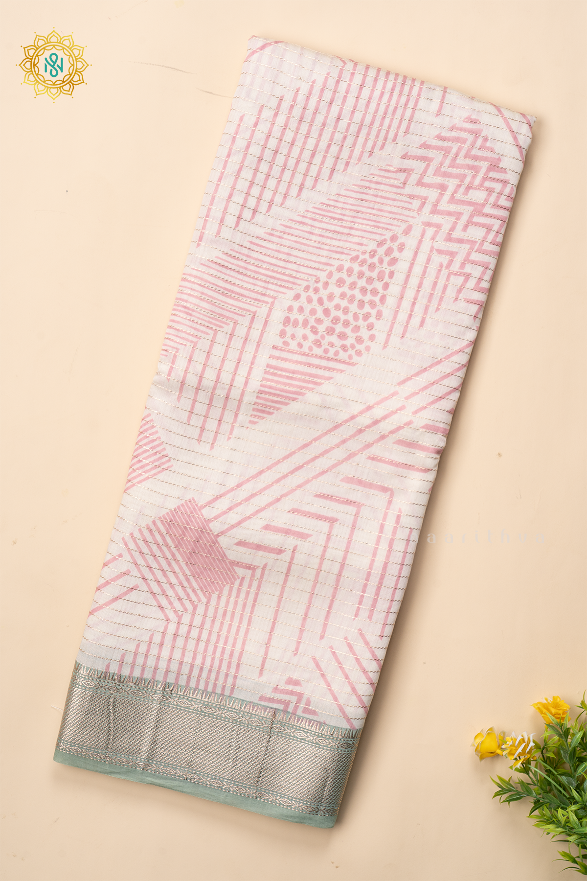 PEACH WITH PISTA GREEN - BUTTER CREPE