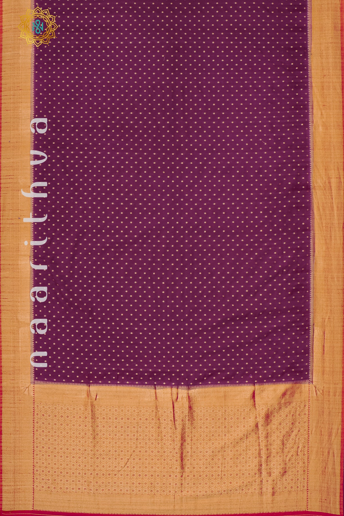 WINE WITH RUST ORANGE - SEMI CREPE GEORGETTE