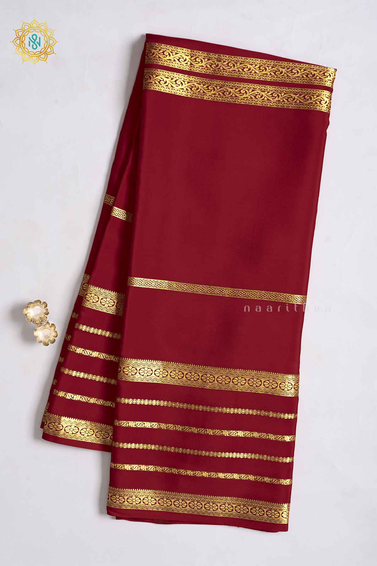 RED - PURE MYSORE CREPE SILK