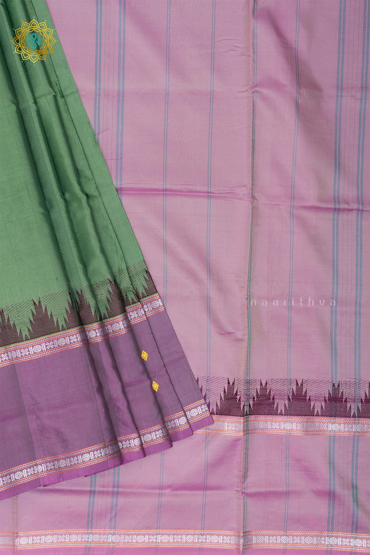 GREEN WITH LIGHT PINK - BANANA PITH