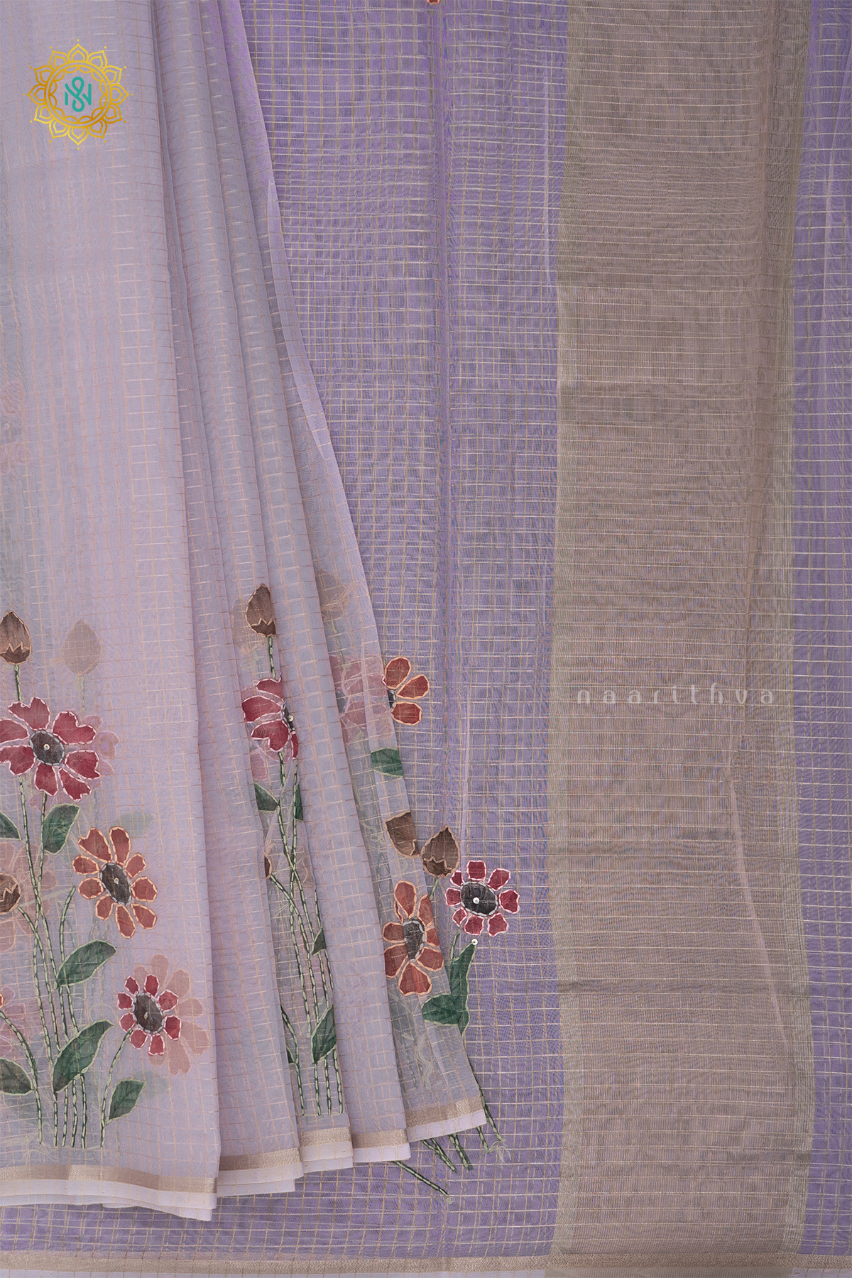 LAVENDER - ORGANZA WITH KATHA WORK