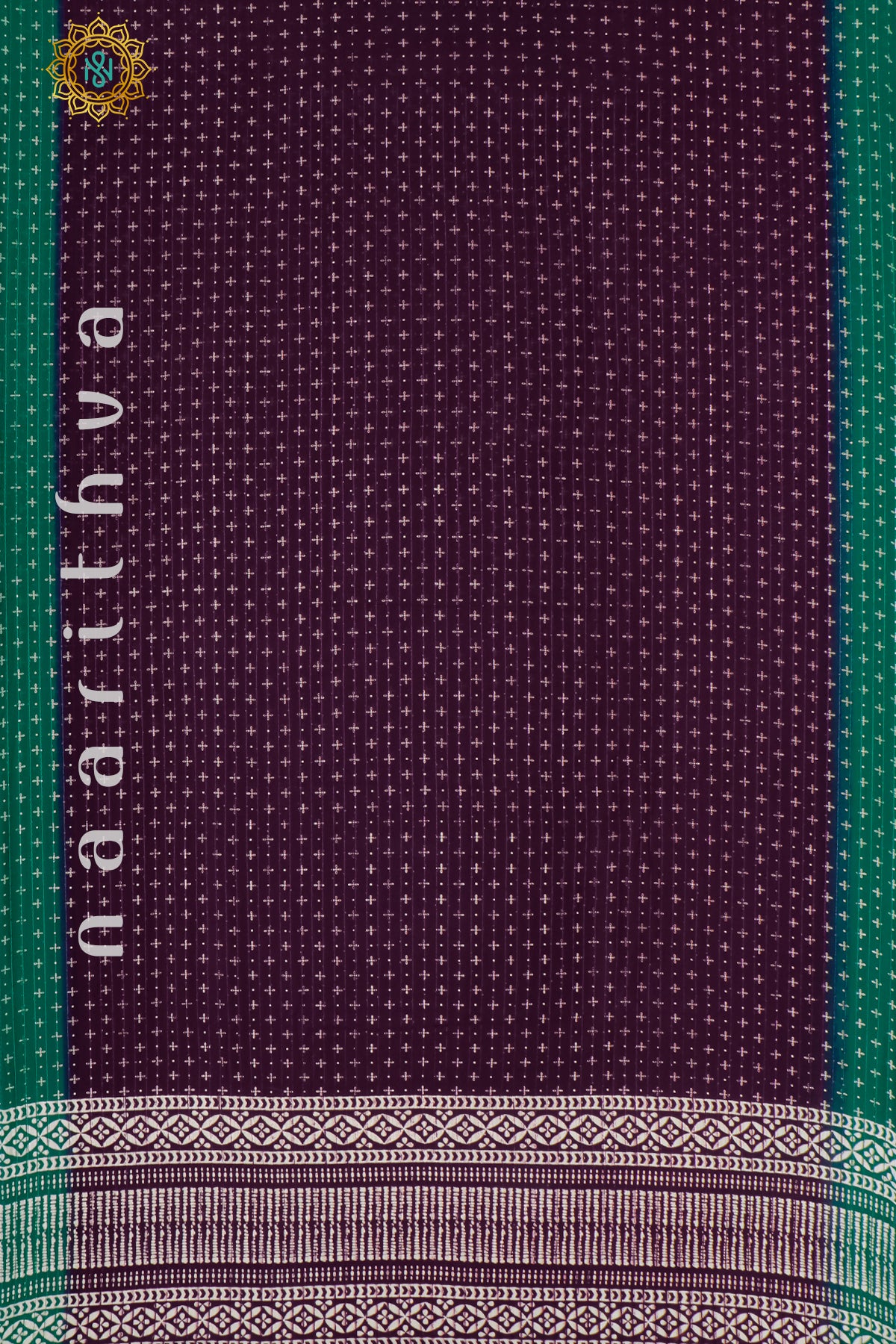 PURPLE WITH GREEN - SEMI GEORGETTE