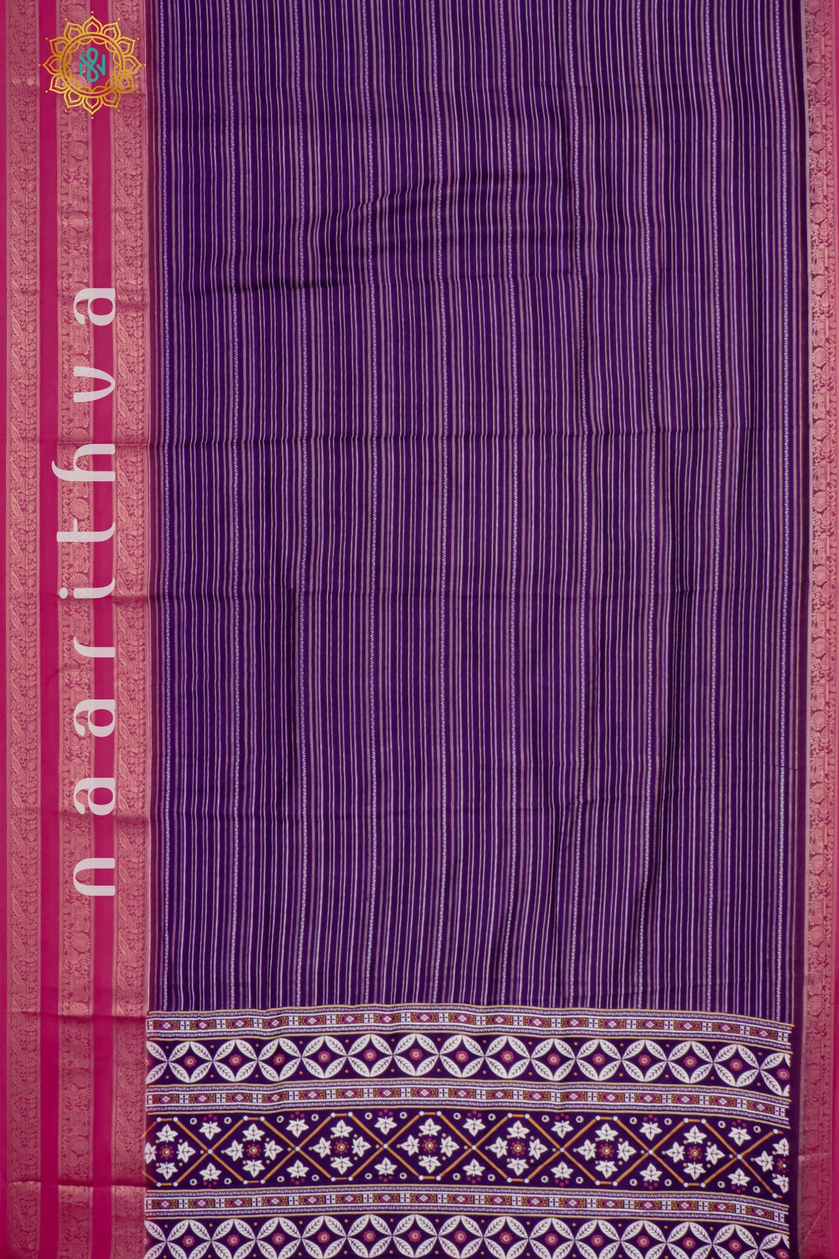 PURPLE WITH PINK - SEMI GEORGETTE