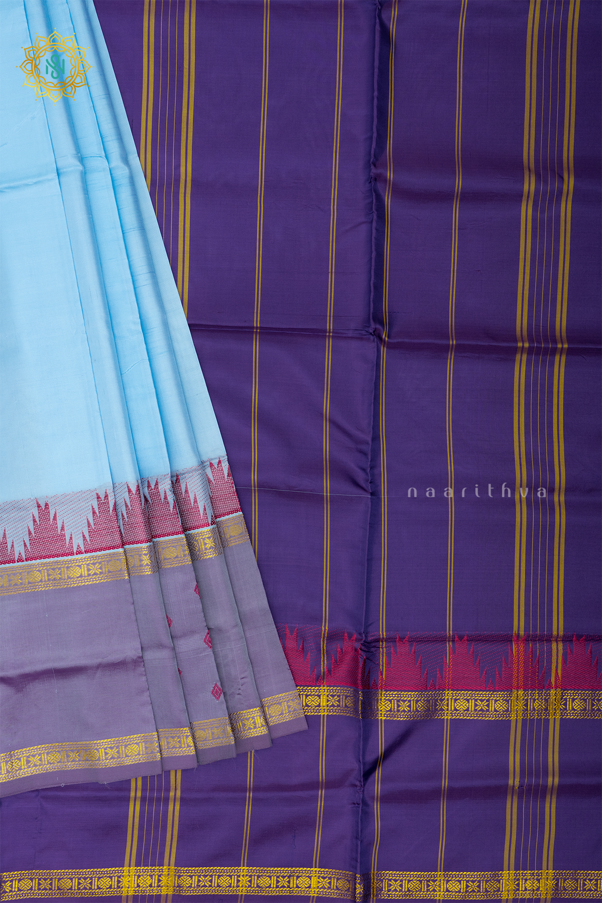SKY BLUE WITH PURPLE - BANANA PITH