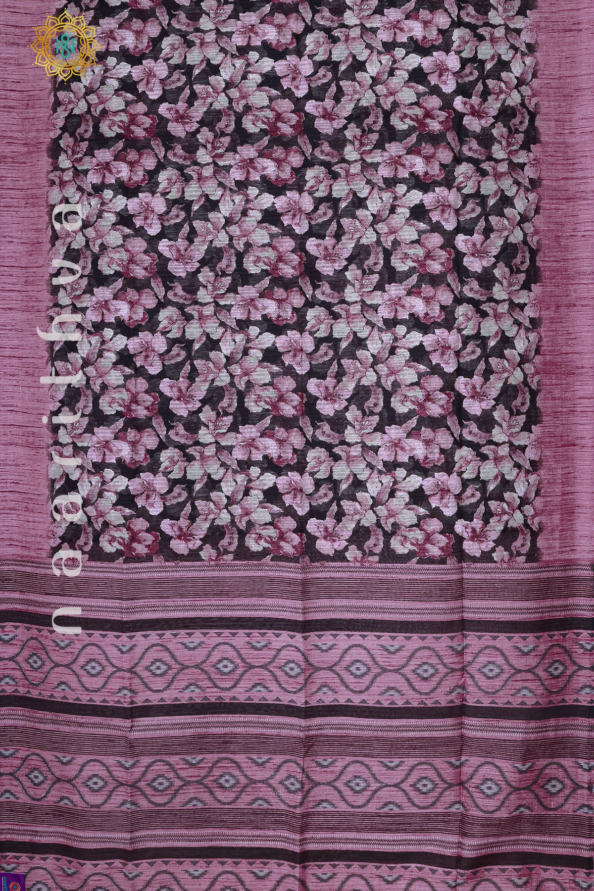 BLACK WITH PINK - JUTE COTTON