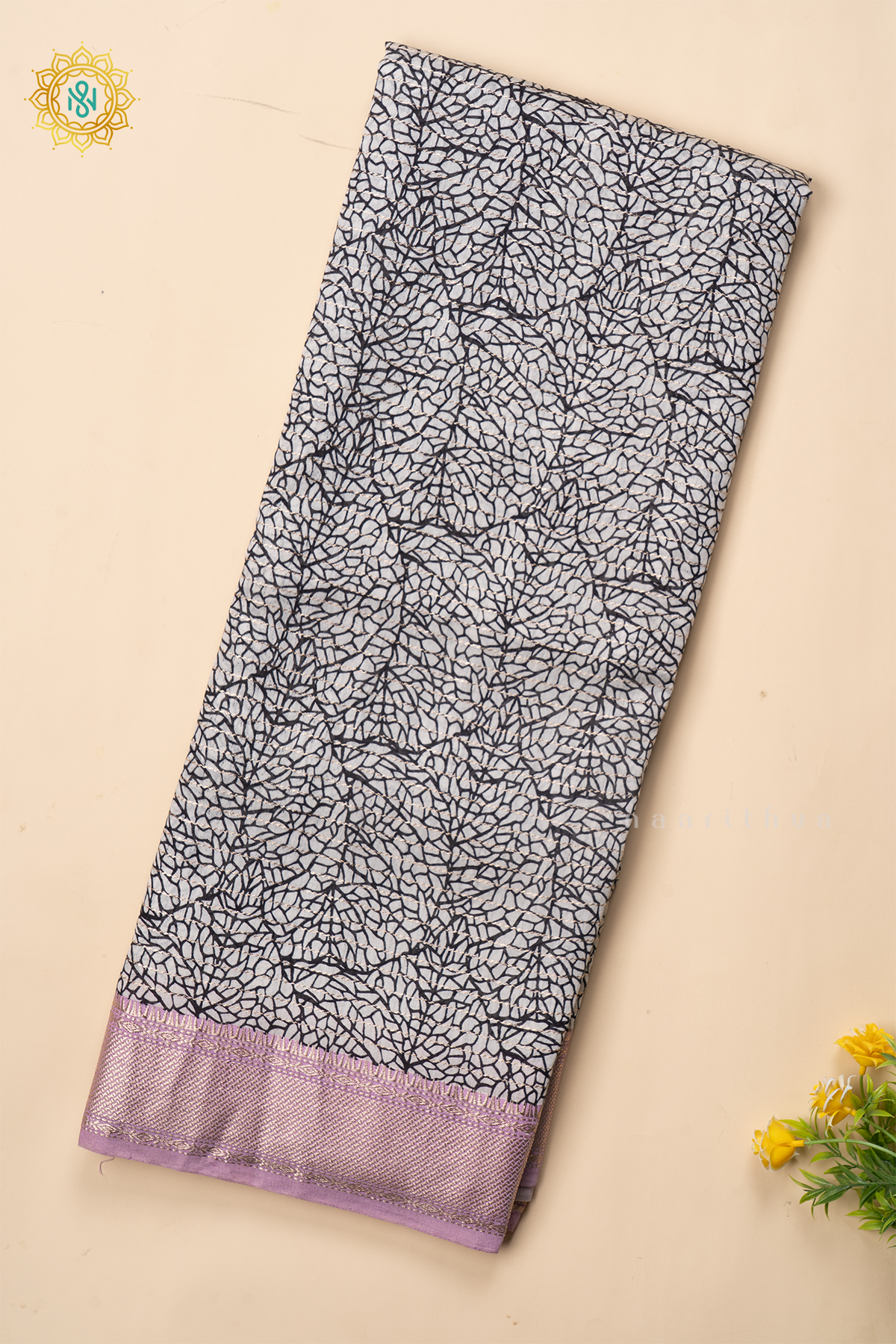 BLACK WITH LAVENDER - BUTTER CREPE