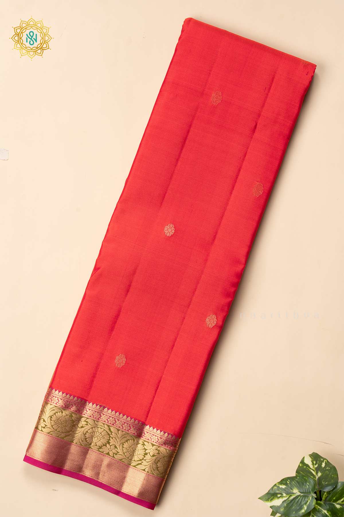 ORANGE WITH PINK - PURE KANJIVARAM SILK