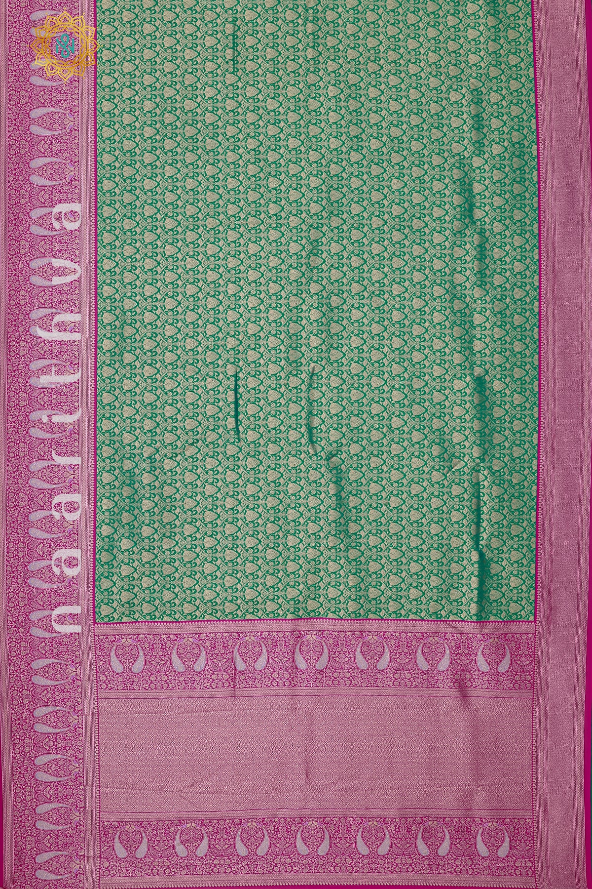 GREEN WITH PINK - SEMI KANCHI