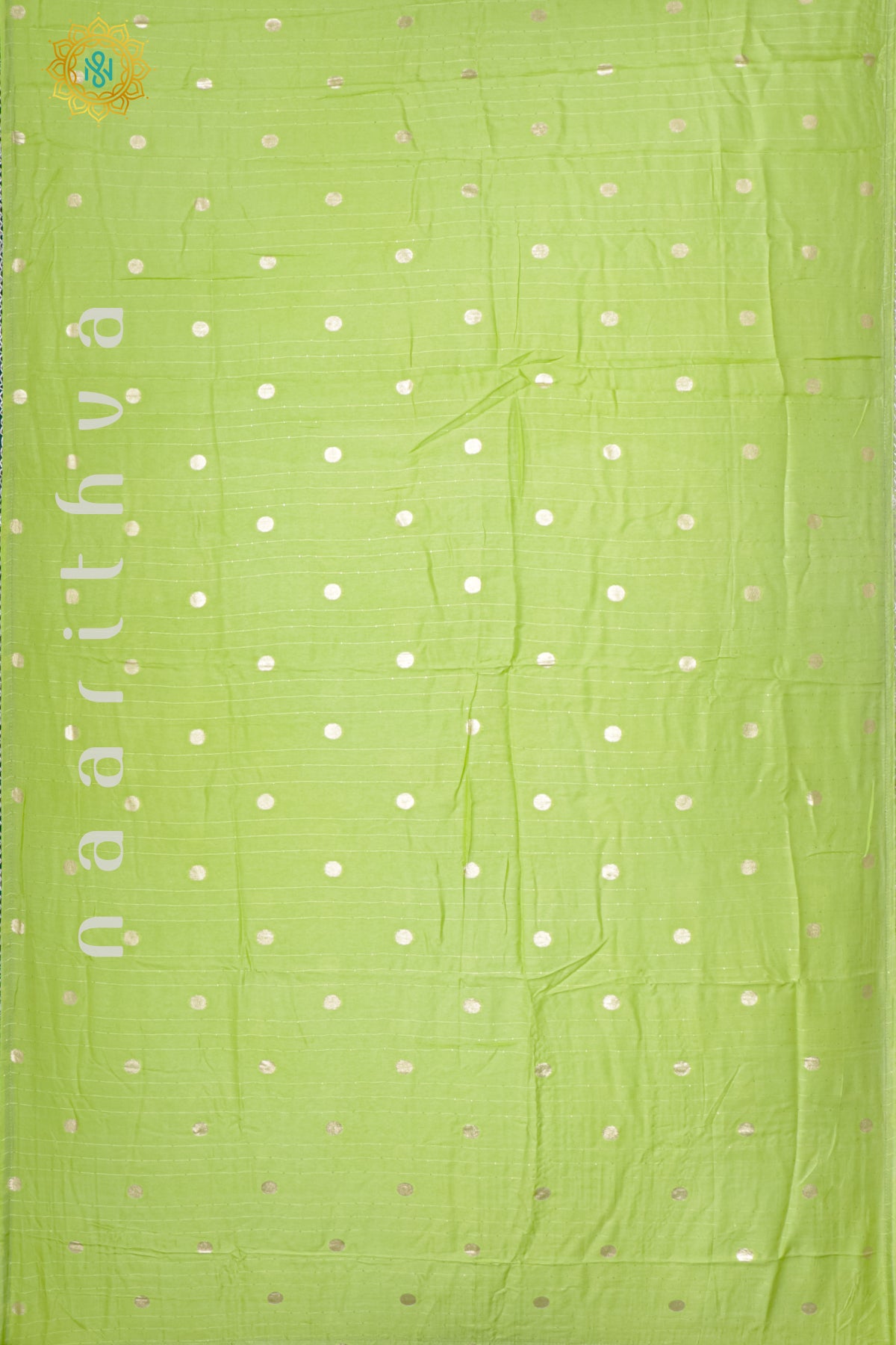 PARROT GREEN WITH BOTTLE GREEN - SEMI CREPE SILK