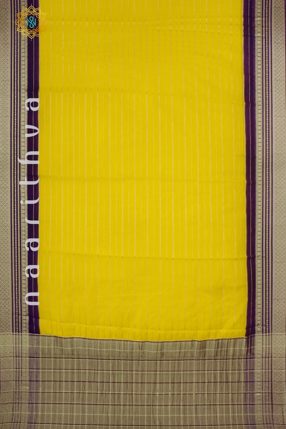 YELLOW WITH PURPLE - SEMI GEORGETTE