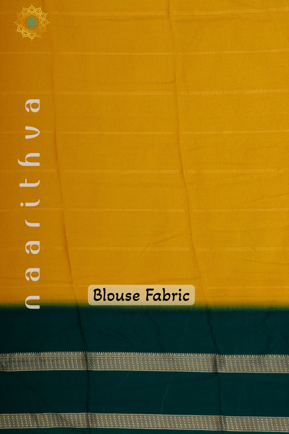 YELLOW WITH BOTTLE GREEN - SEMI GEORGETTE