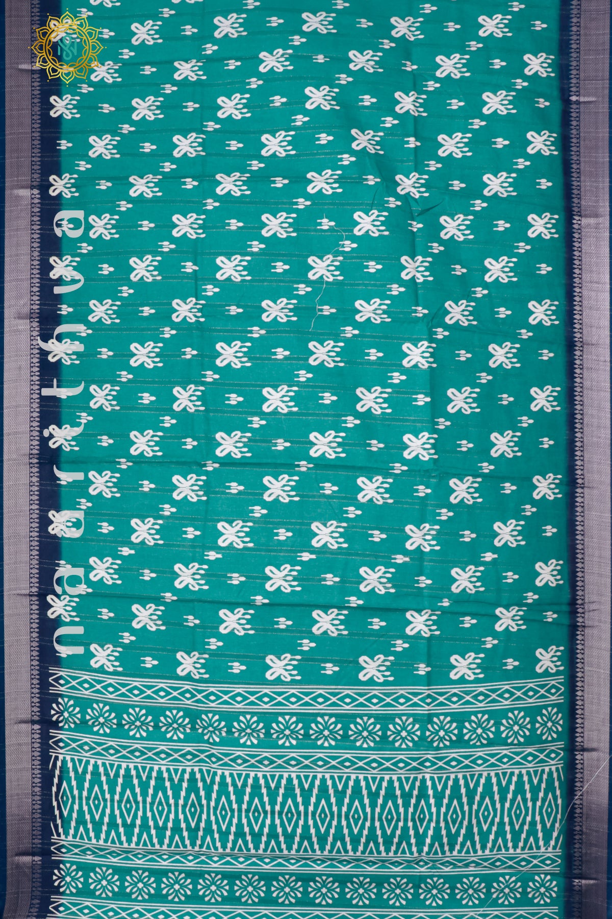 AQUA BLUE WITH TEAL BLUE - SOFT COTTON