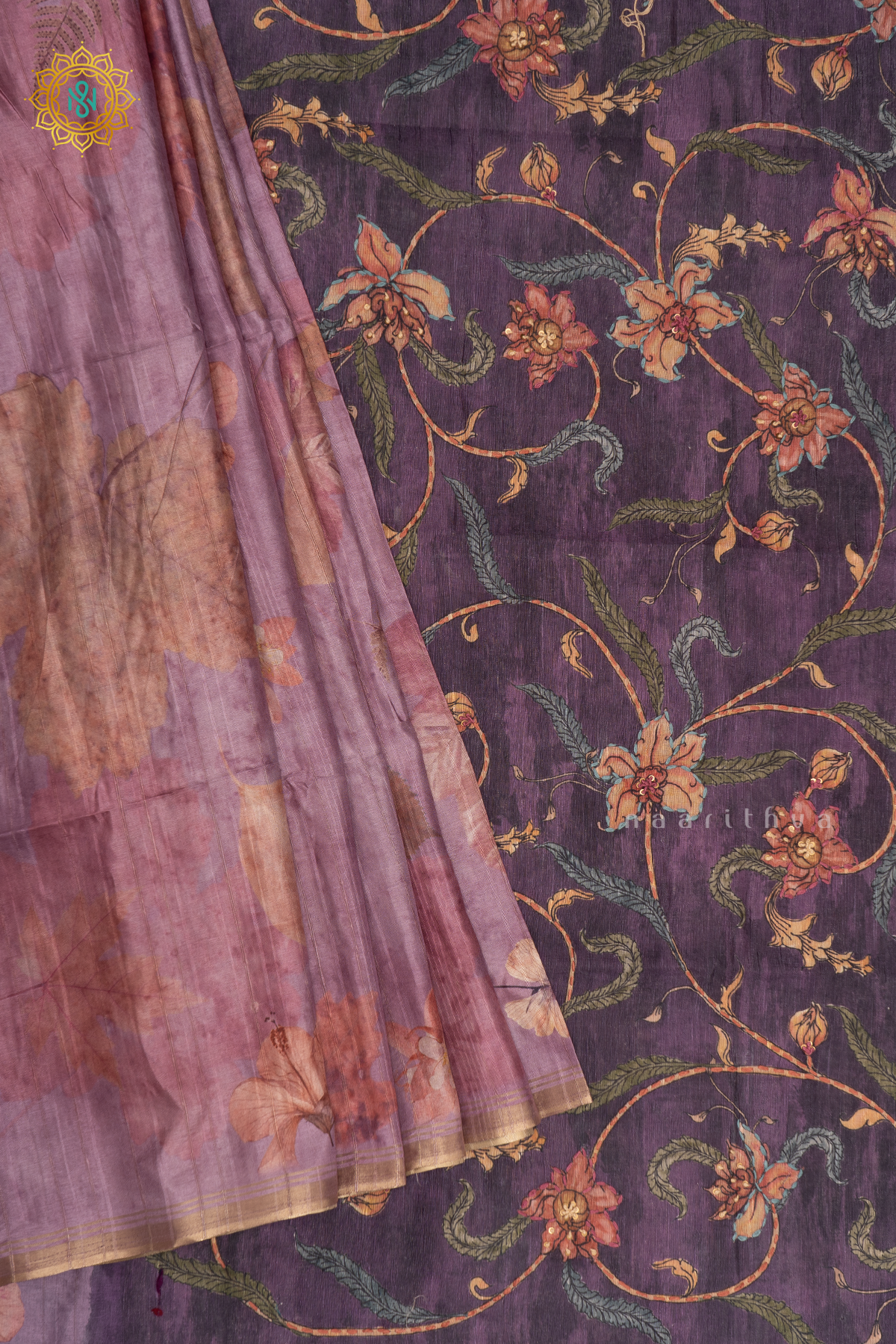 LAVENDER WIHT PURPLE - KOTHA TUSSAR SILK