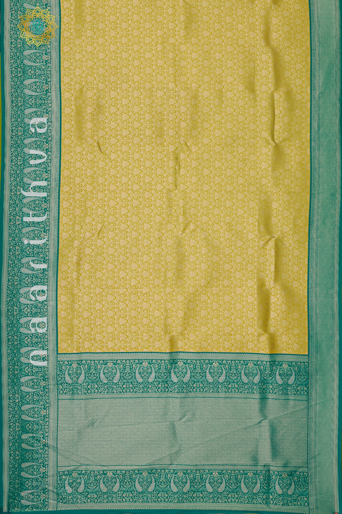 PARROT GREEN WITH CYAN GREEN - SEMI KANCHI