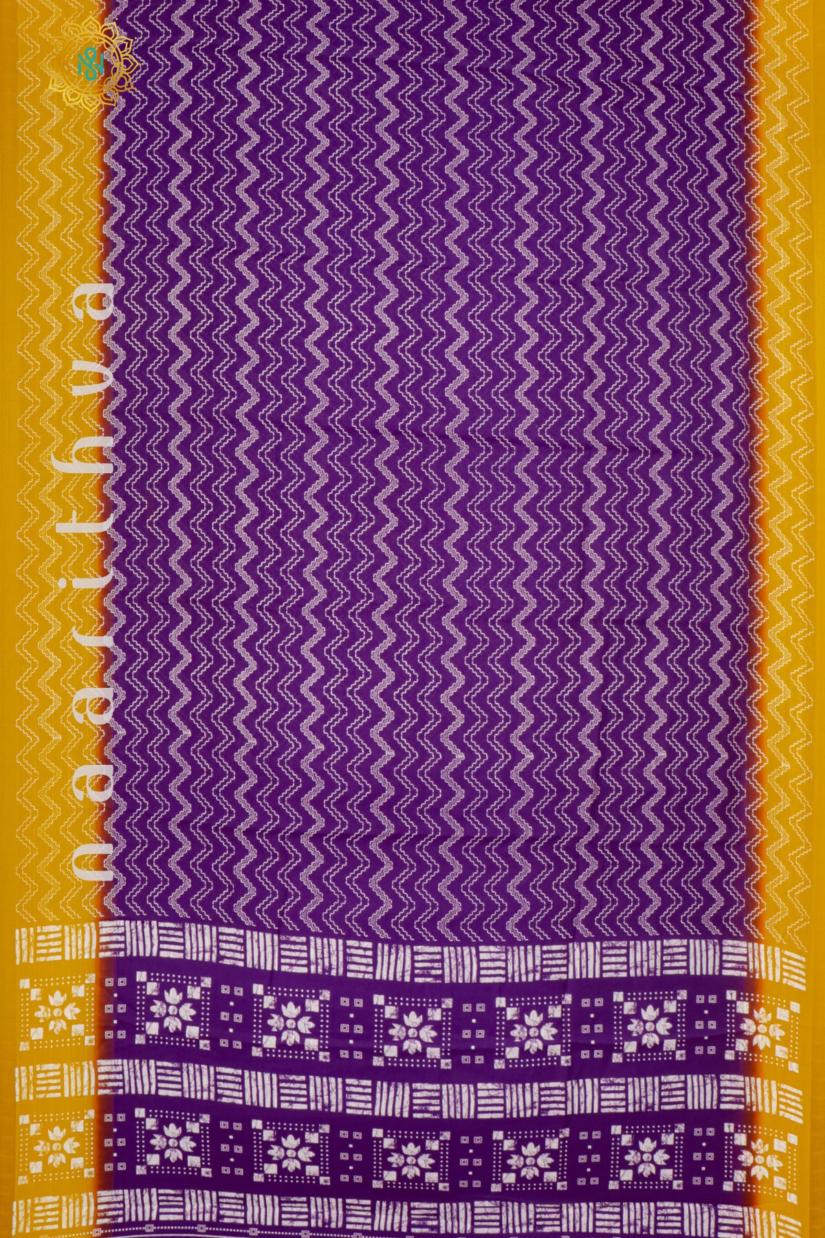 PURPLE WITH YELLOW - SEMI GEORGETTE