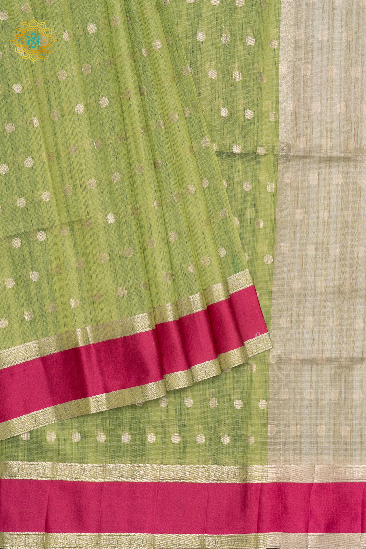 PARROT GREEN WITH PINK - KOTA COTTON