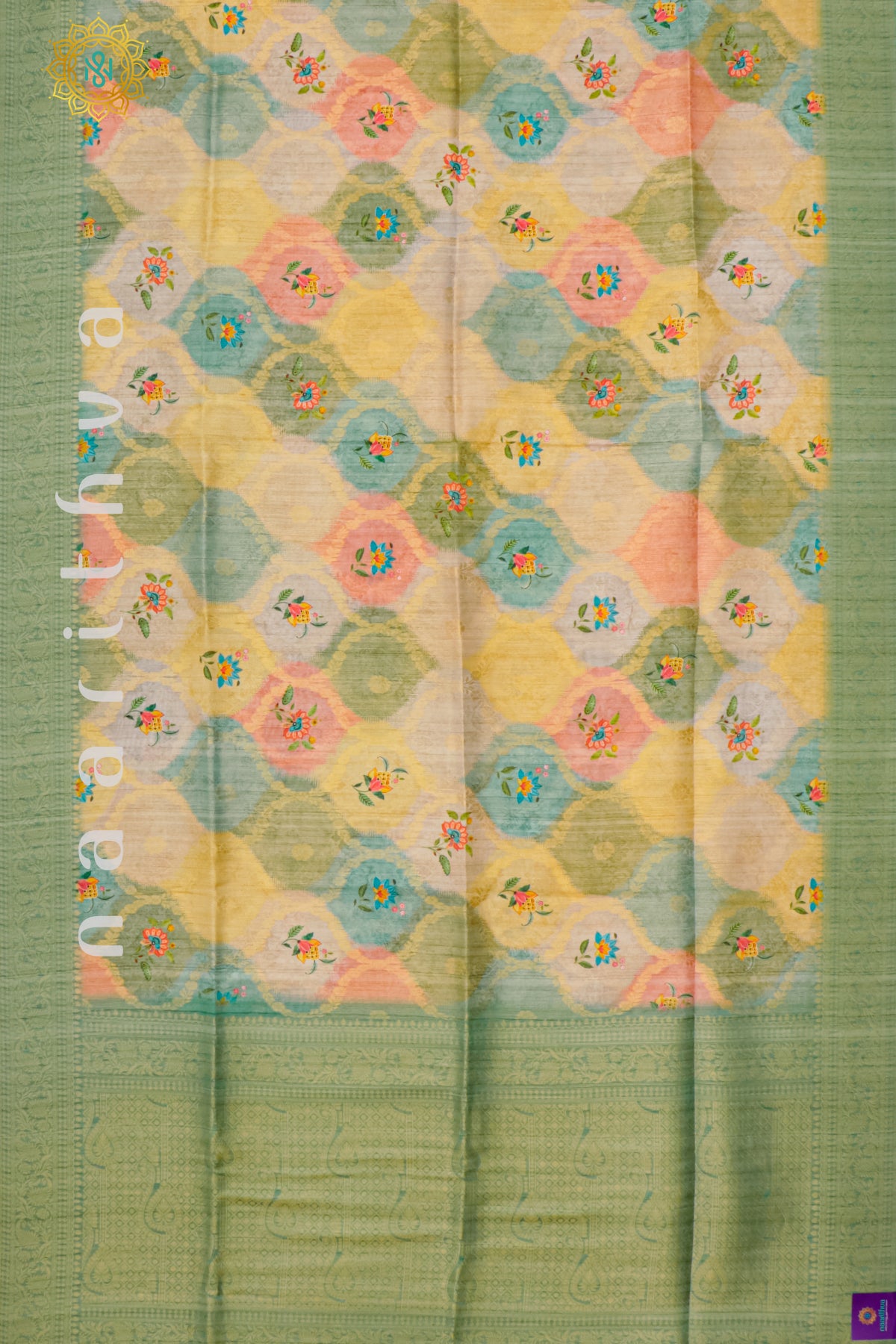 LIGHT GREEN - CHANDERI SILK COTTON