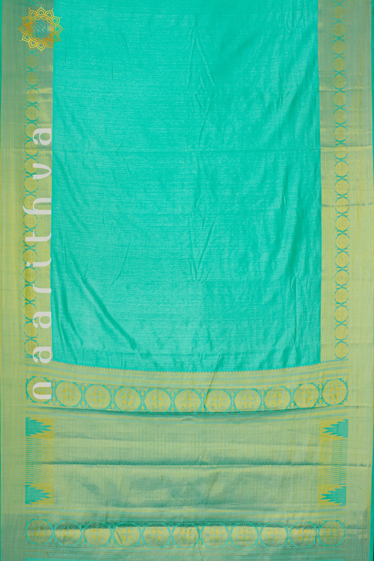 AQUA GREEN - SEMI RAW SILK