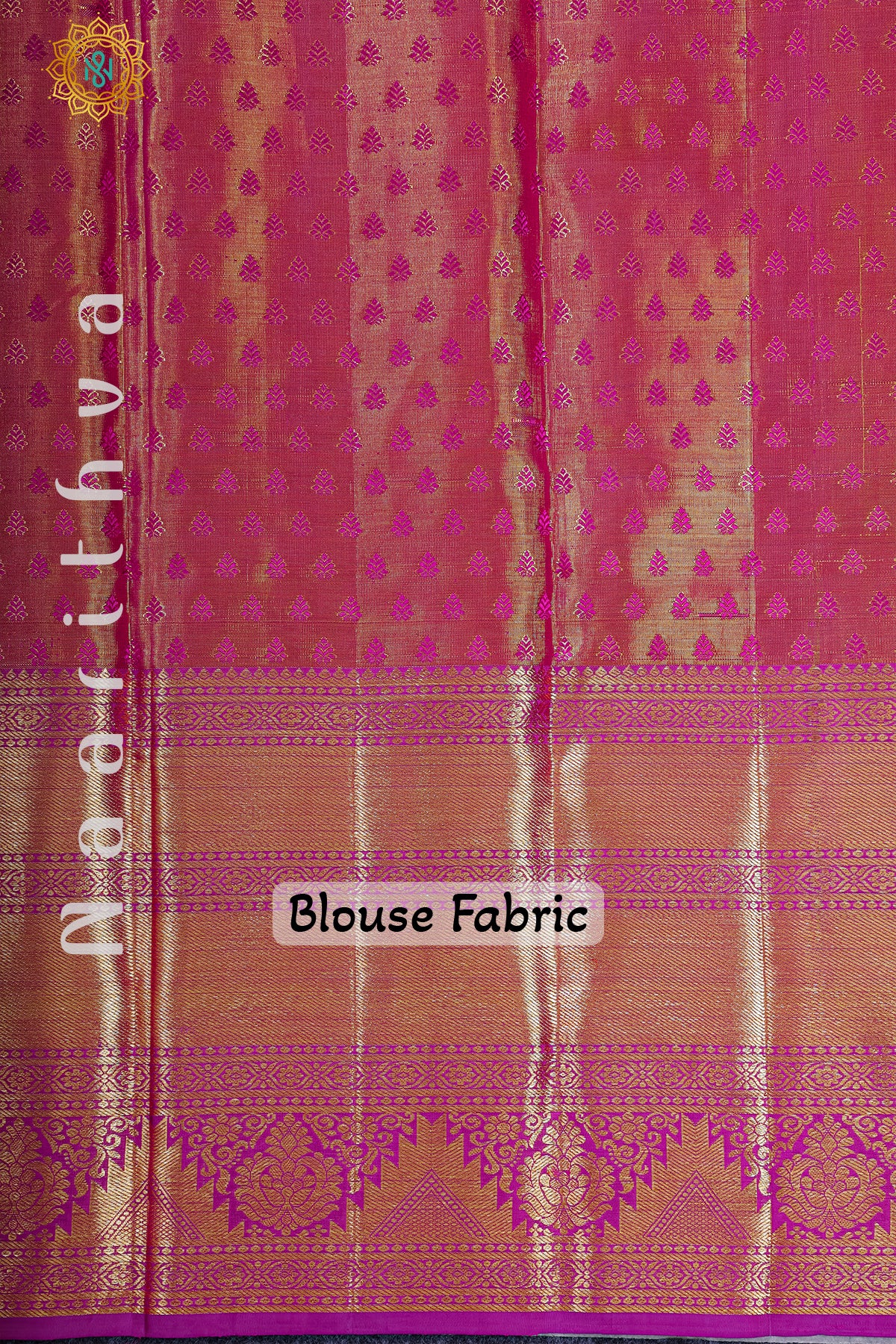 GOLD TISSUE WITH MAGENTA - PURE KANJIVARAM SILK