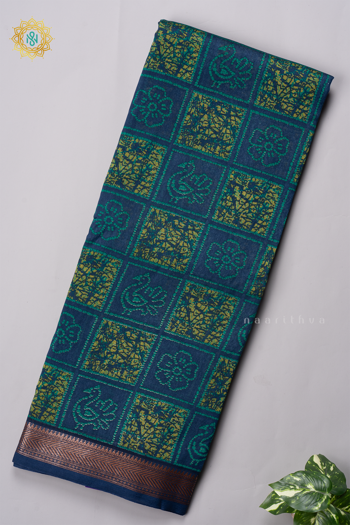 NAVY BLUE - CHANDERI SLK COTTON