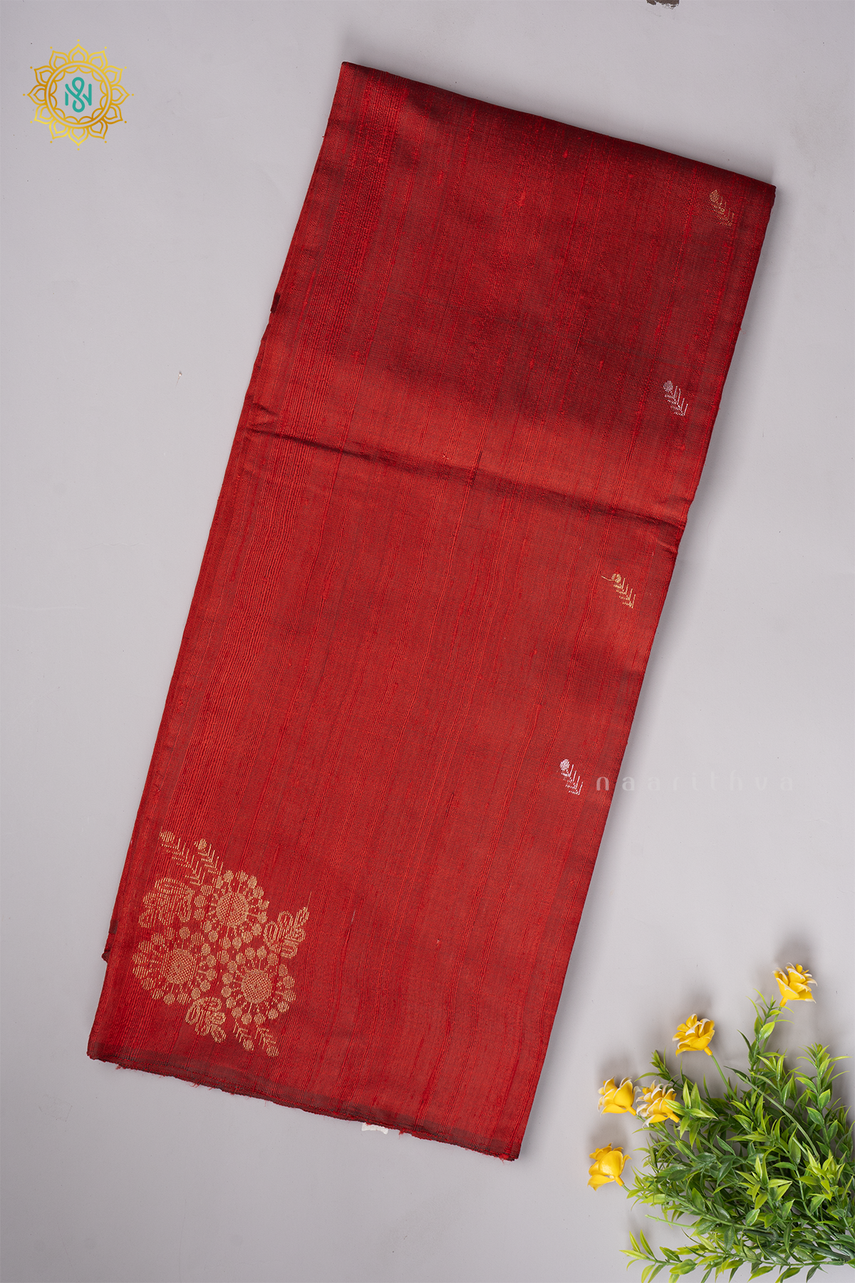 RED - PURE TUSSAR SILK