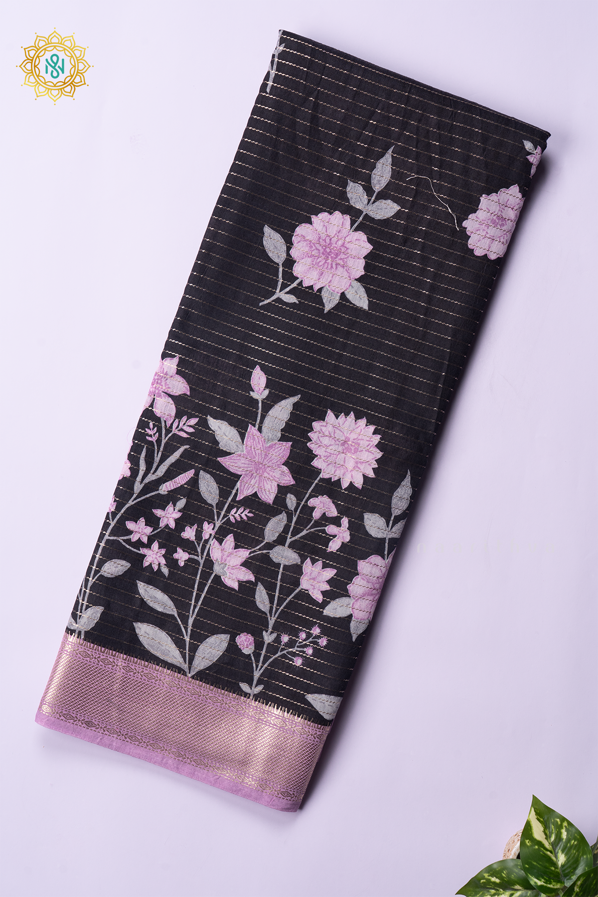 BLACK WITH LAVENDER - BUTTER CREPE
