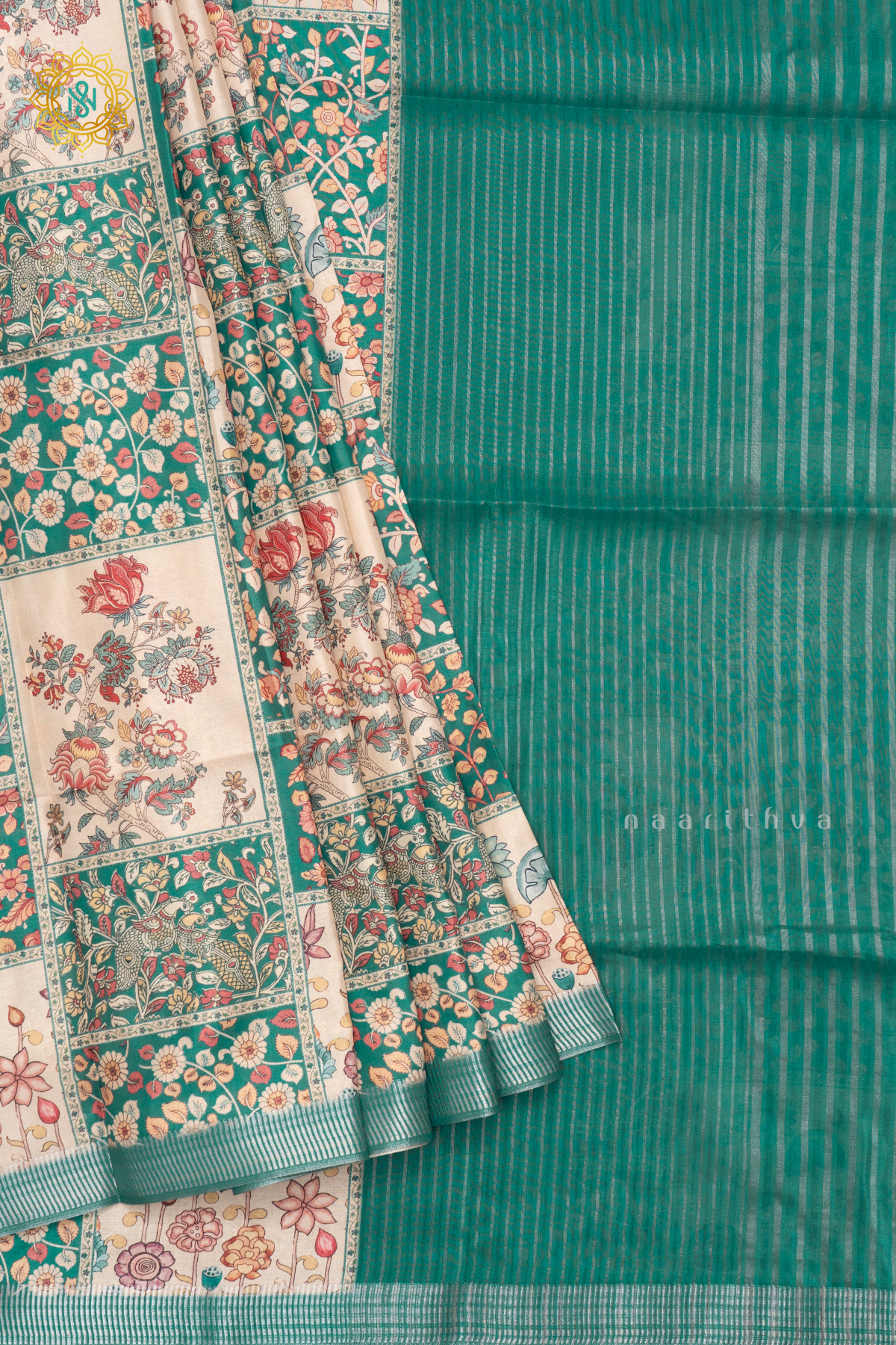 AQUA GREEN - SEMI TUSSAR SILK