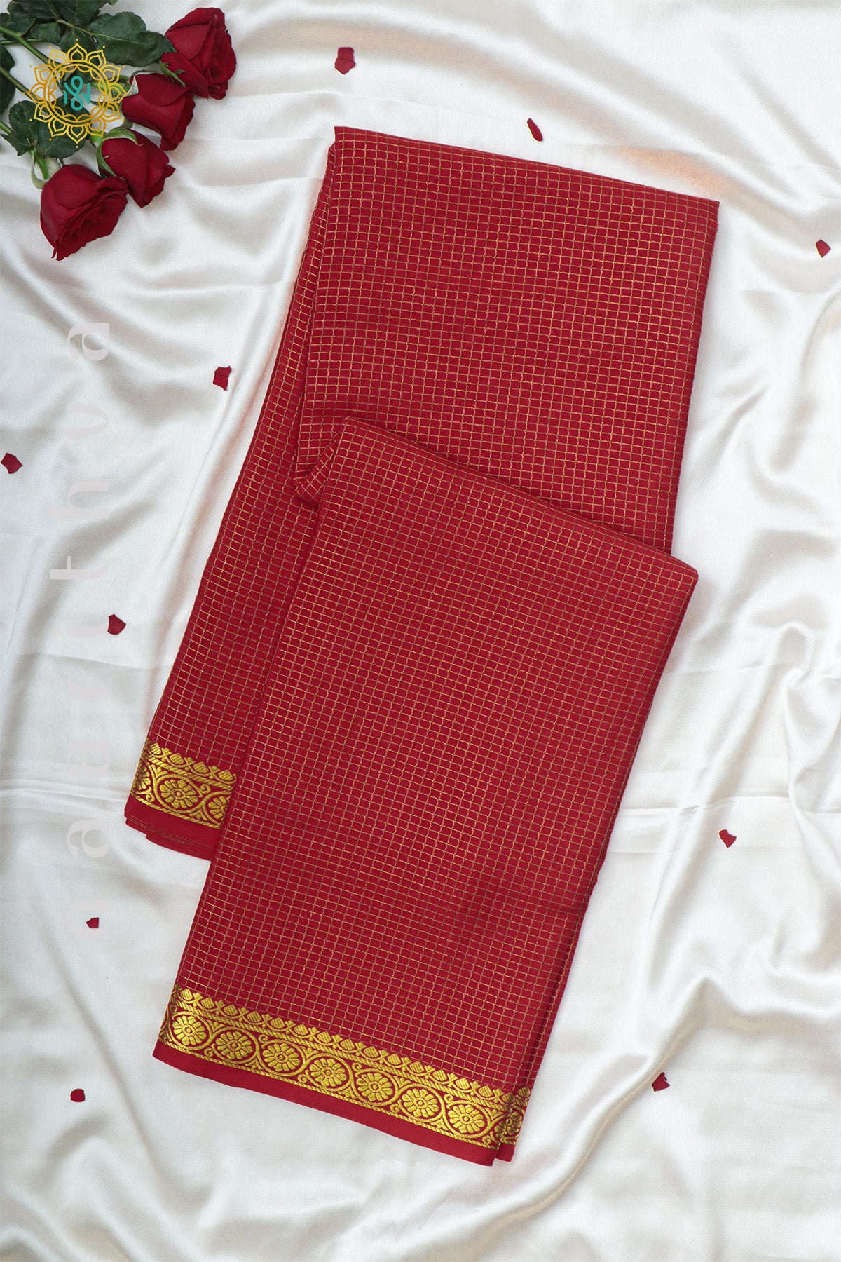 RED - PURE MYSORE CREPE SILK