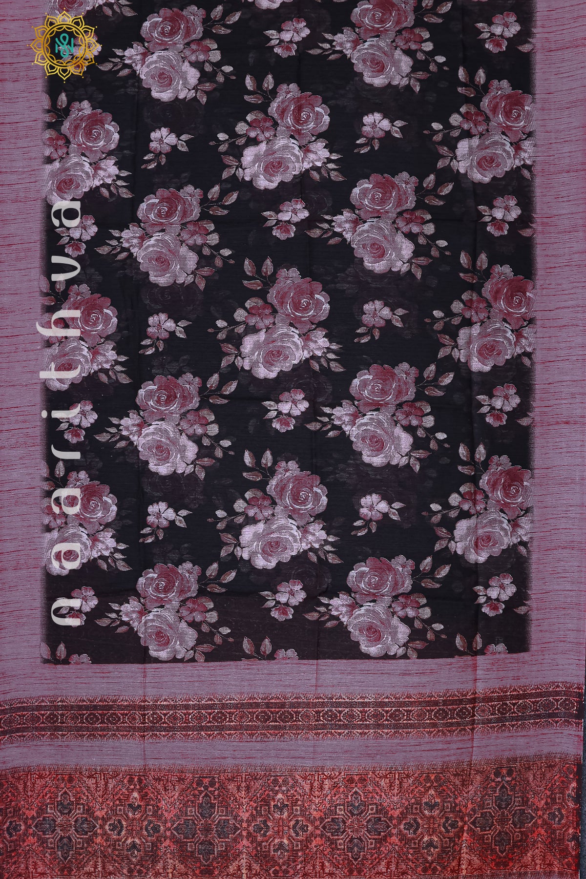 BLACK WITH PINK - JUTE COTTON
