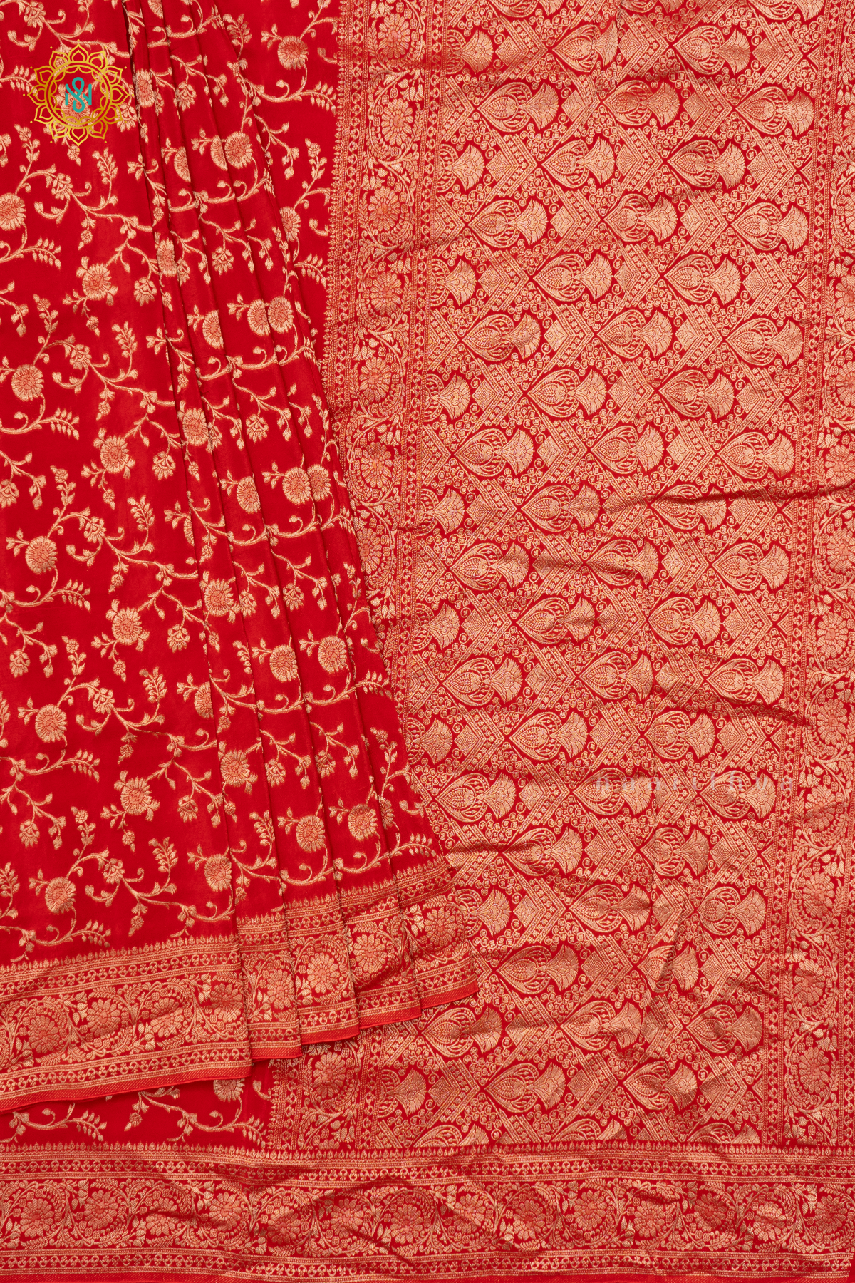 RED - SEMI BANARASI CREPE