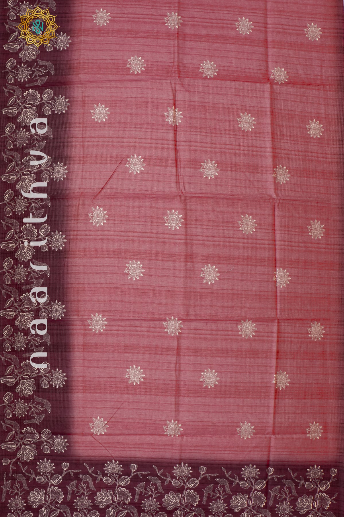 PINK WITH PURPLE - SEMI TUSSAR SILK