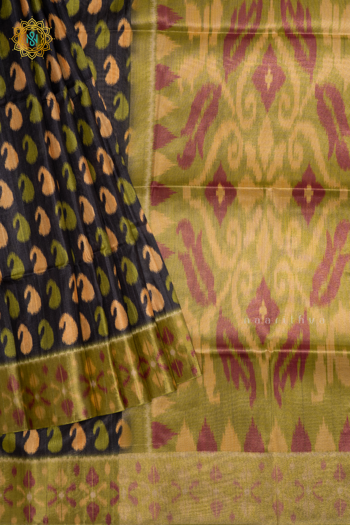 BOTTLE GREEN WITH OLIVE GREEN - KOTHA TUSSAR