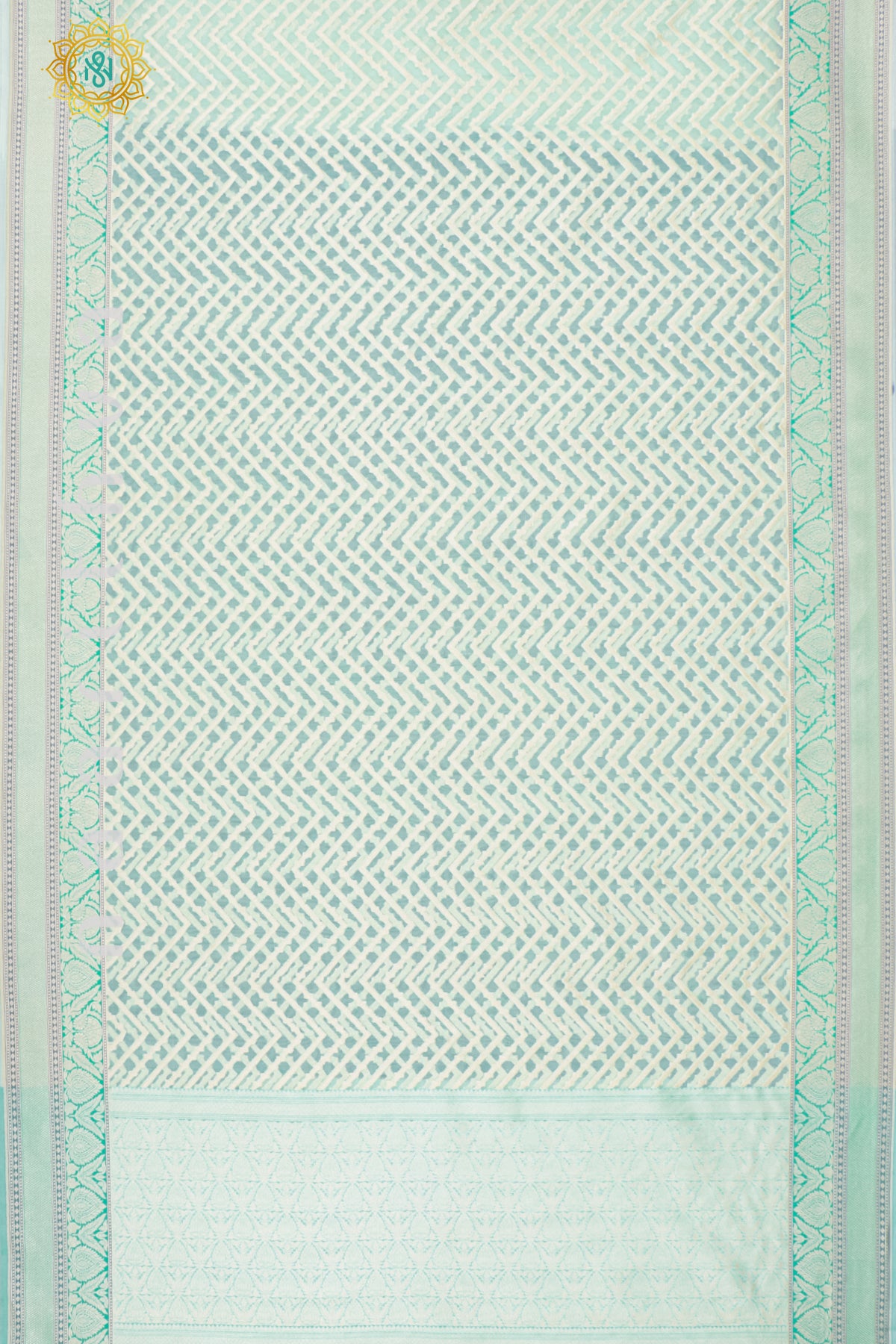 AQUA GREEN WITH CYAN GREEN - KORA ORGANZA