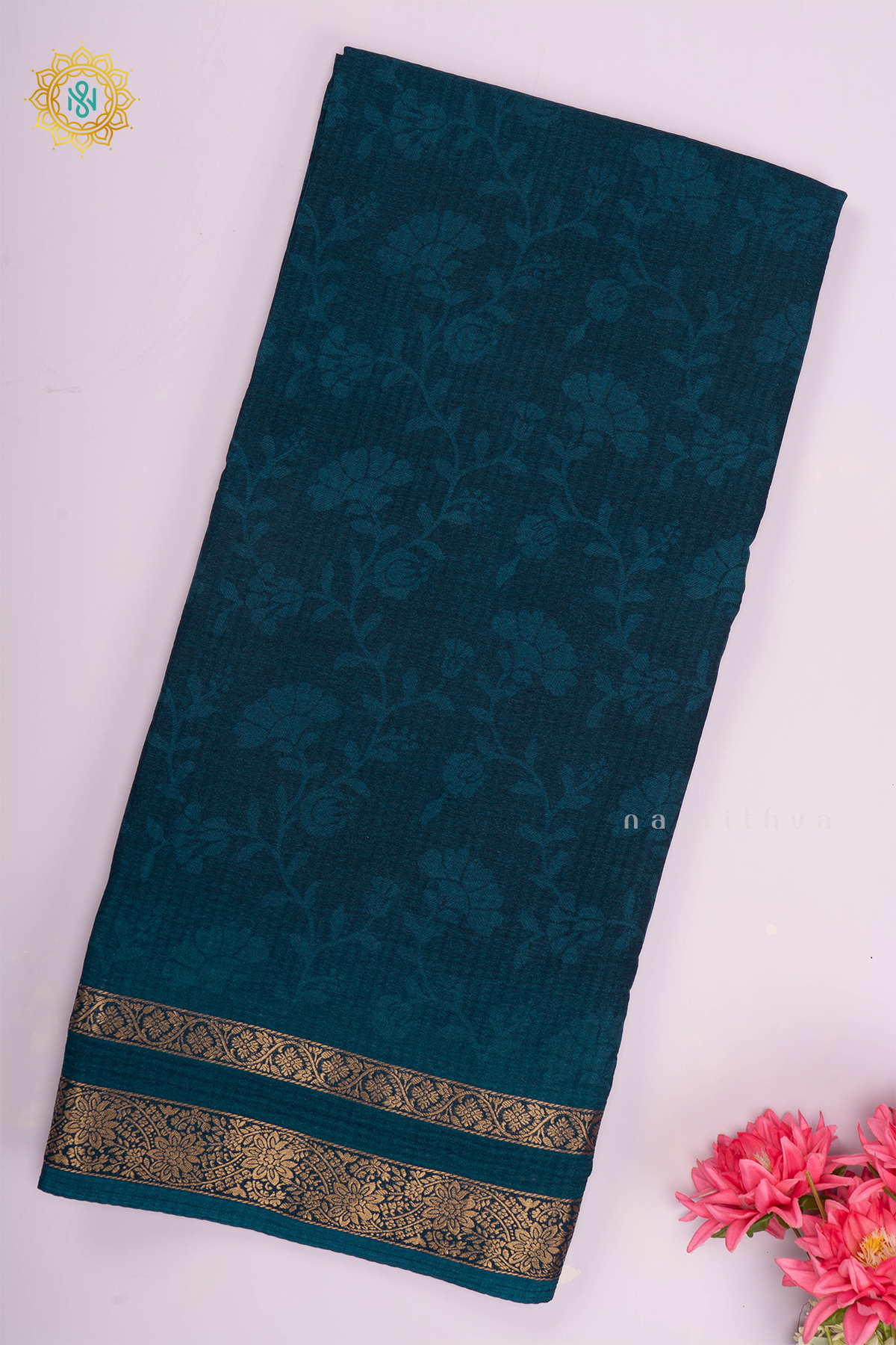 TEAL BLUE - SEMI CREPE SILK