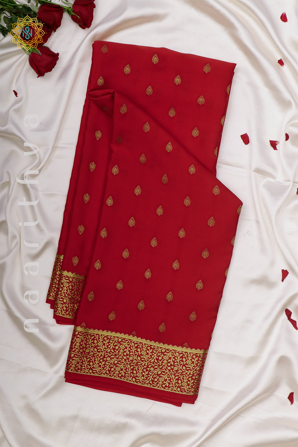 RED - PURE MYSORE CREPE SILK