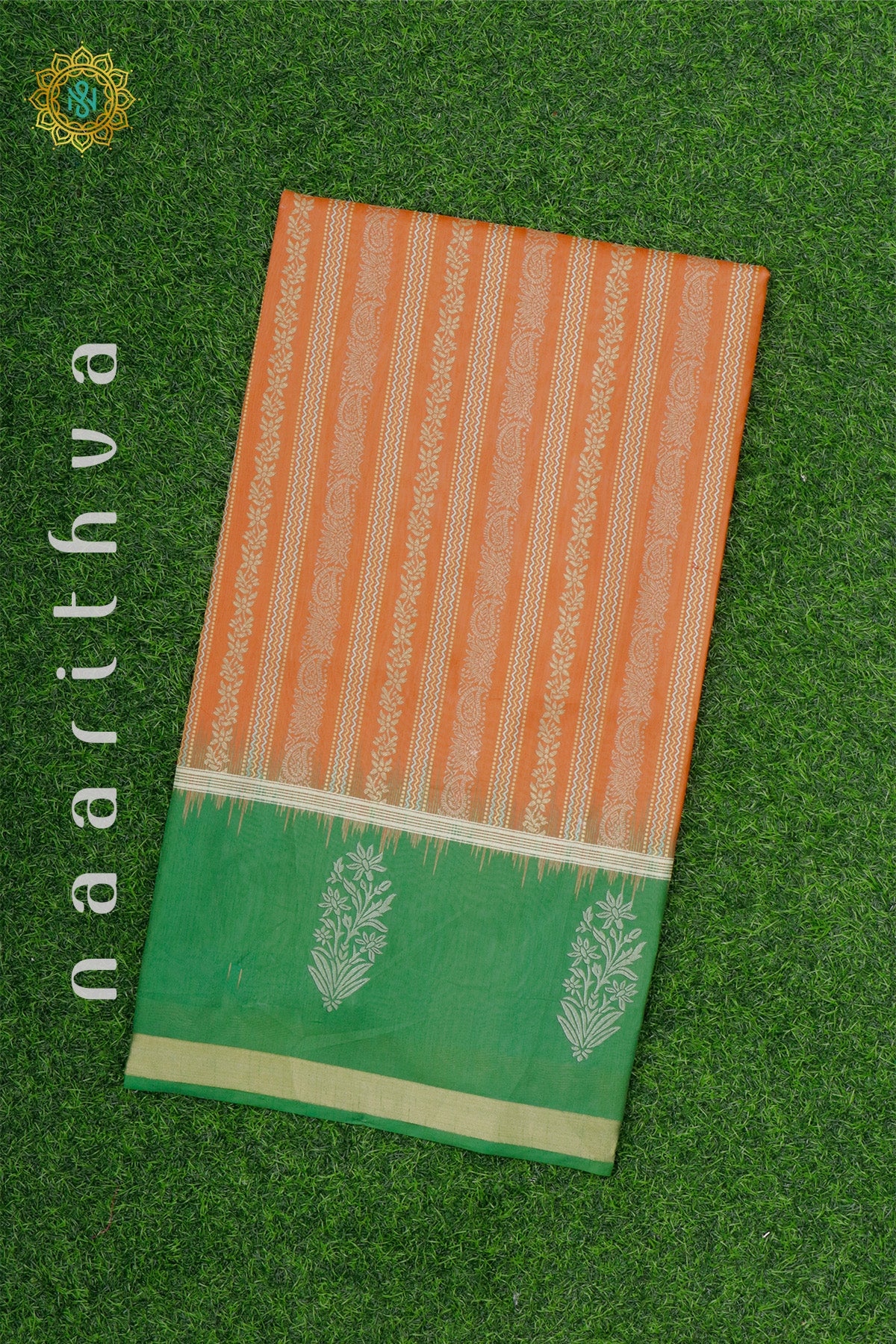 ORANGE WITH GREEN - DOLA SILK